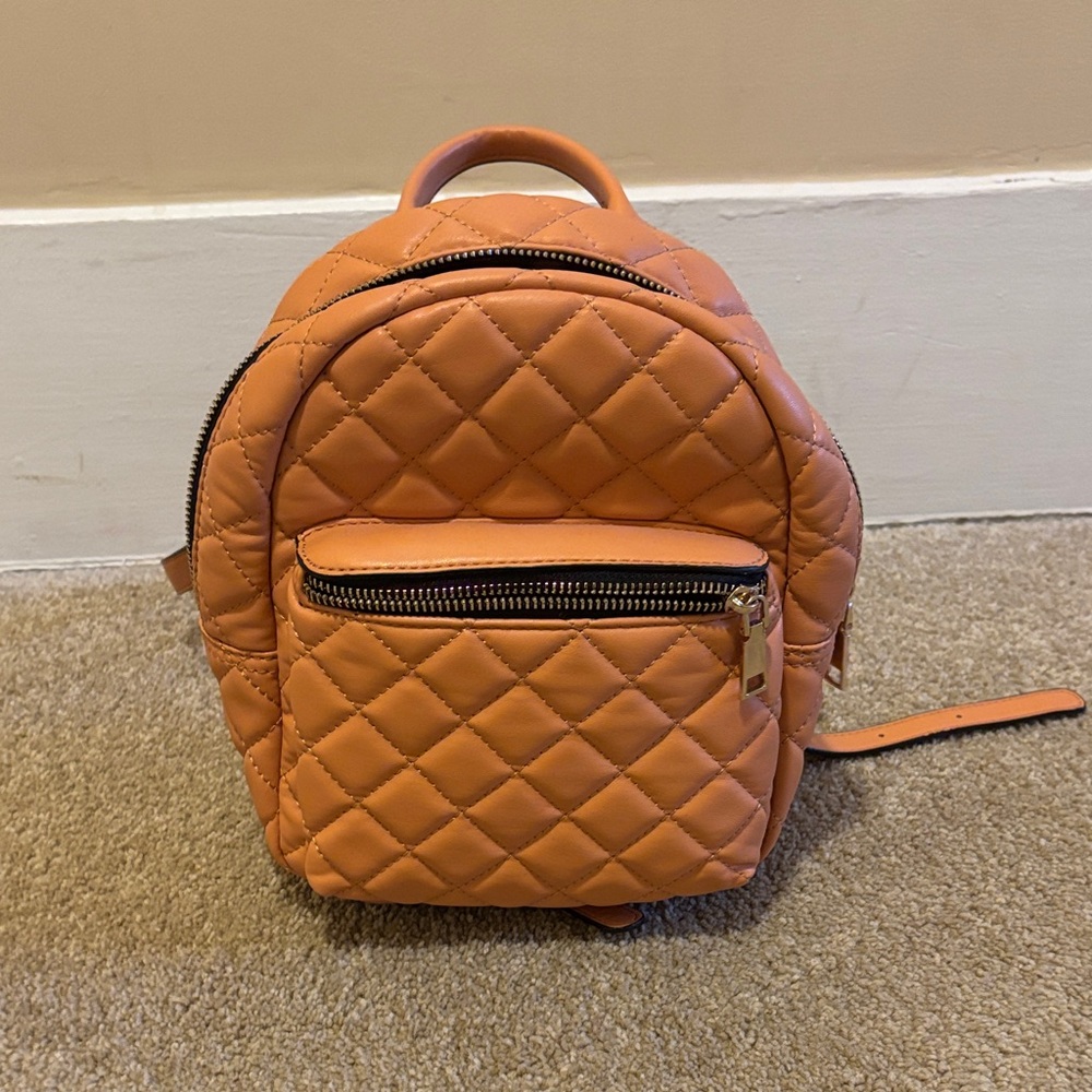 Quilted Orange Backpack